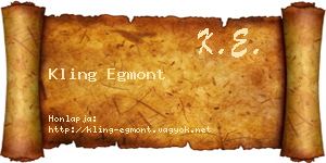 Kling Egmont névjegykártya